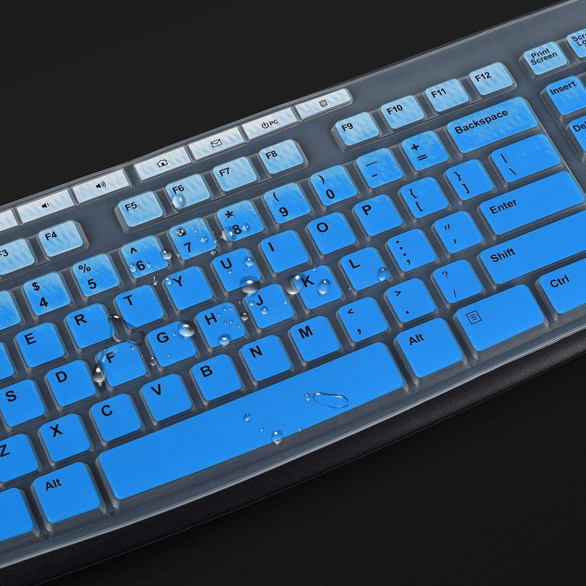 Keyboard Cover for Logitech MK295 MK370 MK270 K270 MK260 Keyboard, MK370 MK295 MK270 MK200 Keyboard Cover Skin Protector - Gradual Blue
