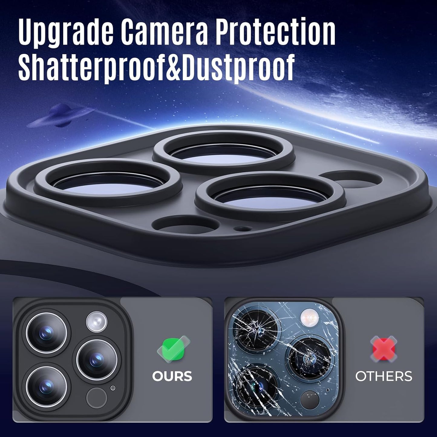 Designed for iPhone 12 Pro Case, Compatible with MagSafe, with Privacy Screen Protectors X2, [Camera Protection] [15FT Military Drop Protection] Shockproof Phone Case, 6.1", Black