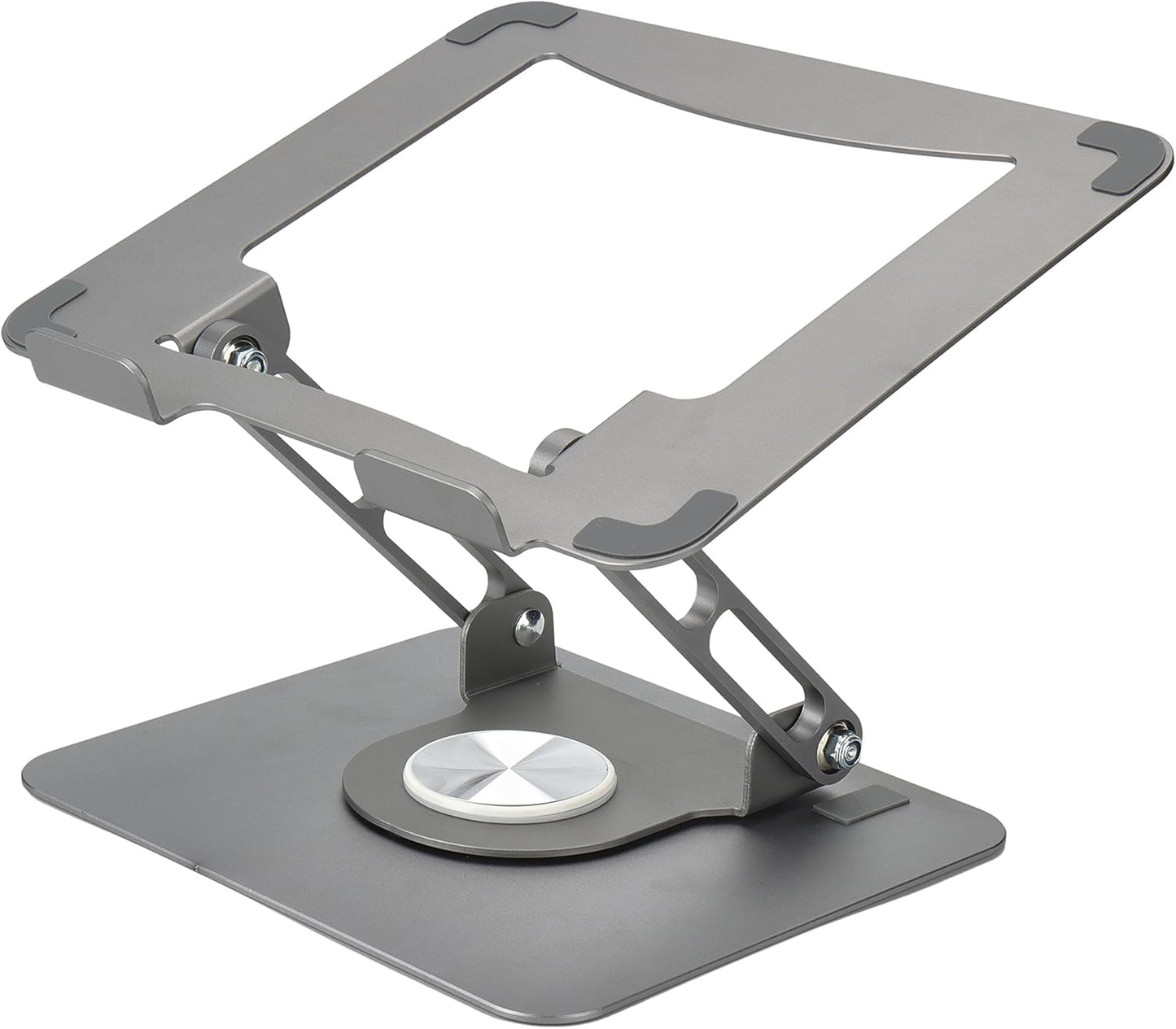 Uncaged Ergonomics Swivel Laptop Stand for Desk, Adjustable Computer iPad Stand for Desk w/ 360 Rotation, Portable Laptop Holder for Home Office Ergonomic Supplies (Space Gray)