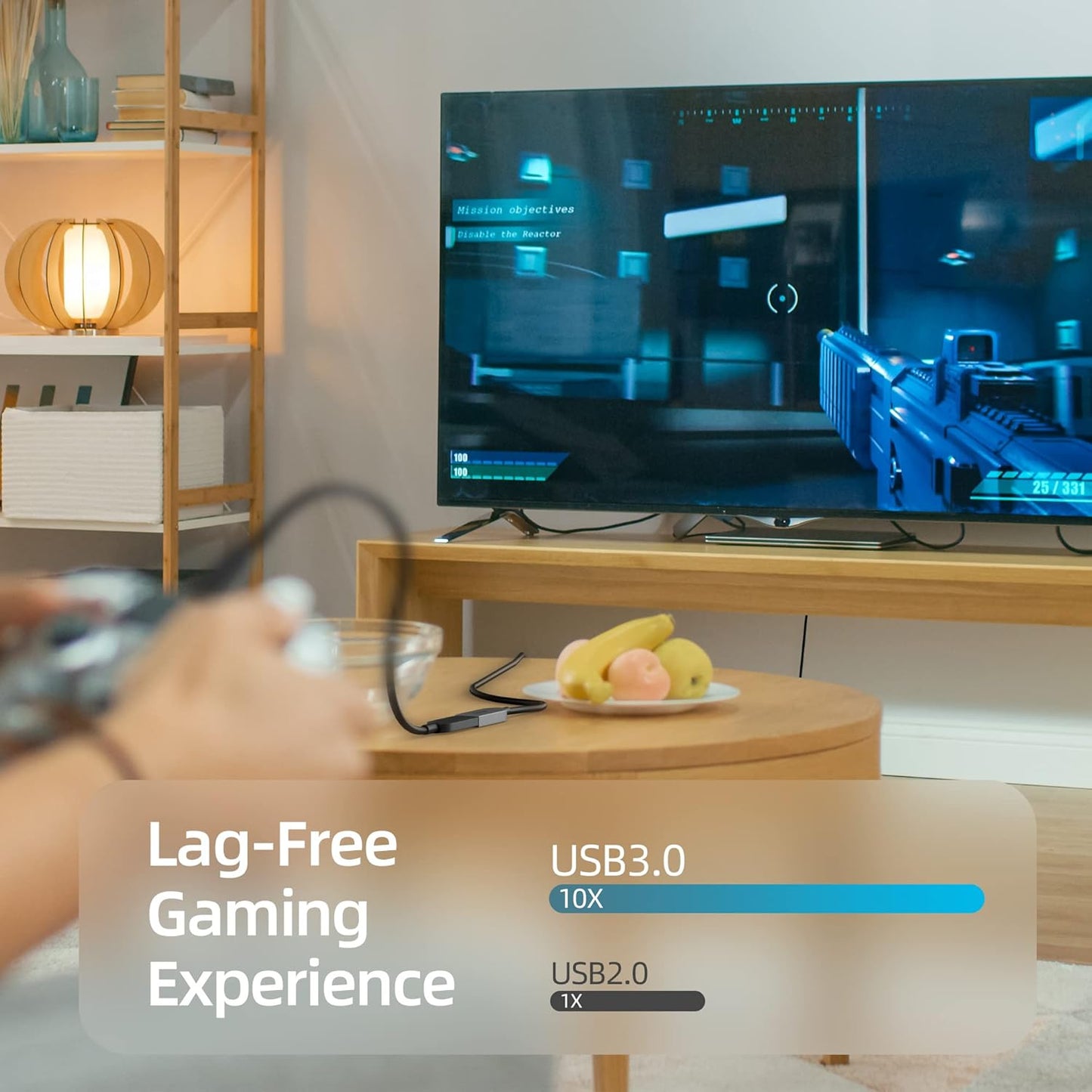 Elecan Active Optical USB 3.0 Extension Cable 100 FT Fiber Optic Type A Male to Female USB Extension Cord USB Extender 5Gbps Data Transfer for Webcam,Gamera, USB Hub, Keyboard, Hard Drive, Printer