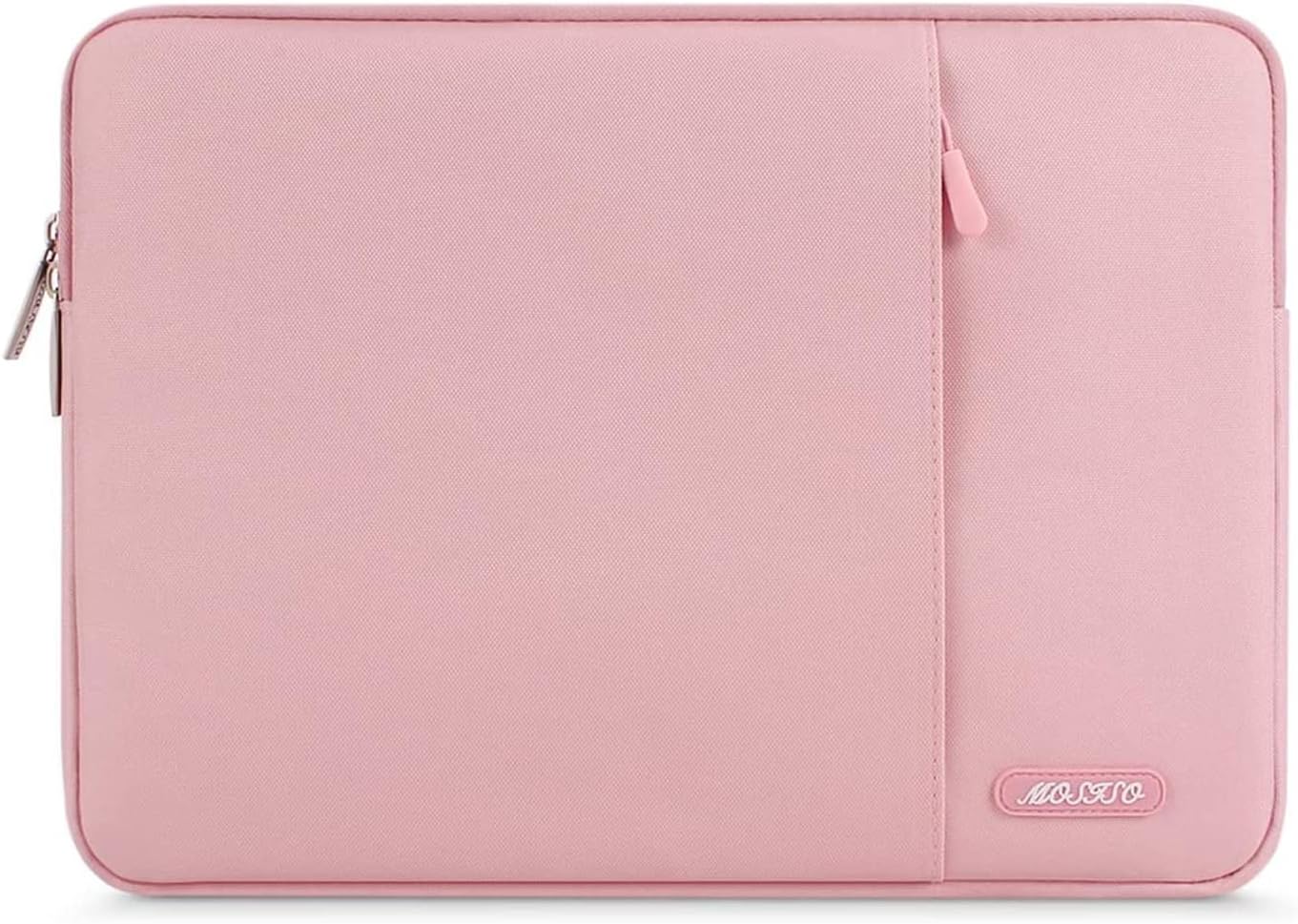 MOSISO Laptop Case 13.3 inch, 13-13.3 inch Laptop Sleeve Compatible with MacBook Air/Pro 13 / Pro 14, HP Dell ASUS Lenovo Notebook, Polyester Vertical Computer Sleeve Bag with Pocket, Pink