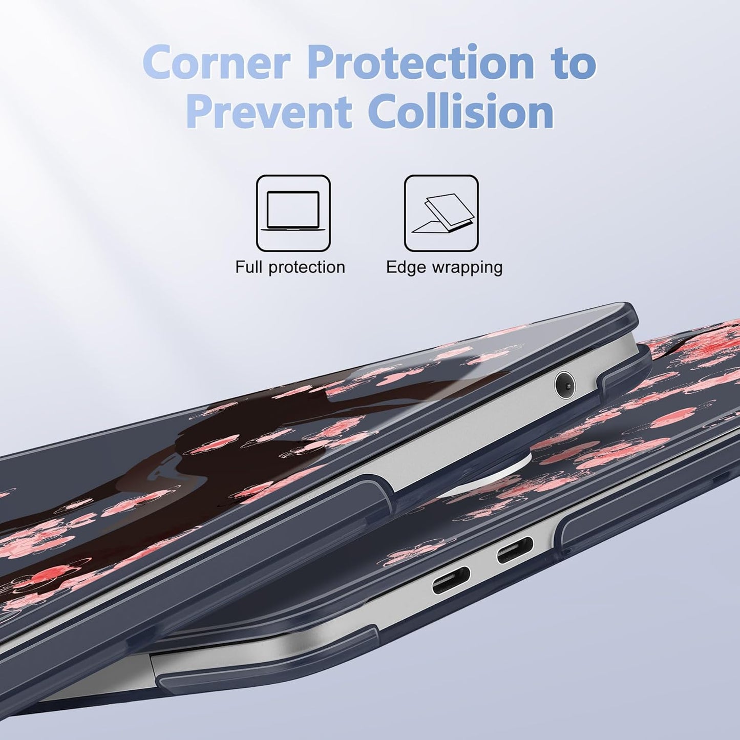 May Chen Compatible with MacBook Pro 13 inch Case 2022 2021 2020 Release Models A2338 M2 M1 A2251 A2289, Plastic Hard Shell Case + Keyboard Cover for MacBook Pro 13" with Touch Bar, Cherry Blossom