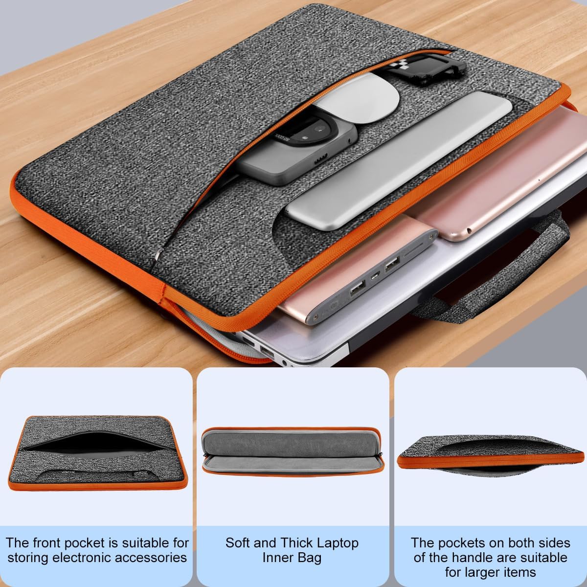 Universal Laptop Shoulder Bag 13-17.3 Inch Shockproof Briefcase with Multi-Pockets & Adjustable Strap for MacBook Pro/Air