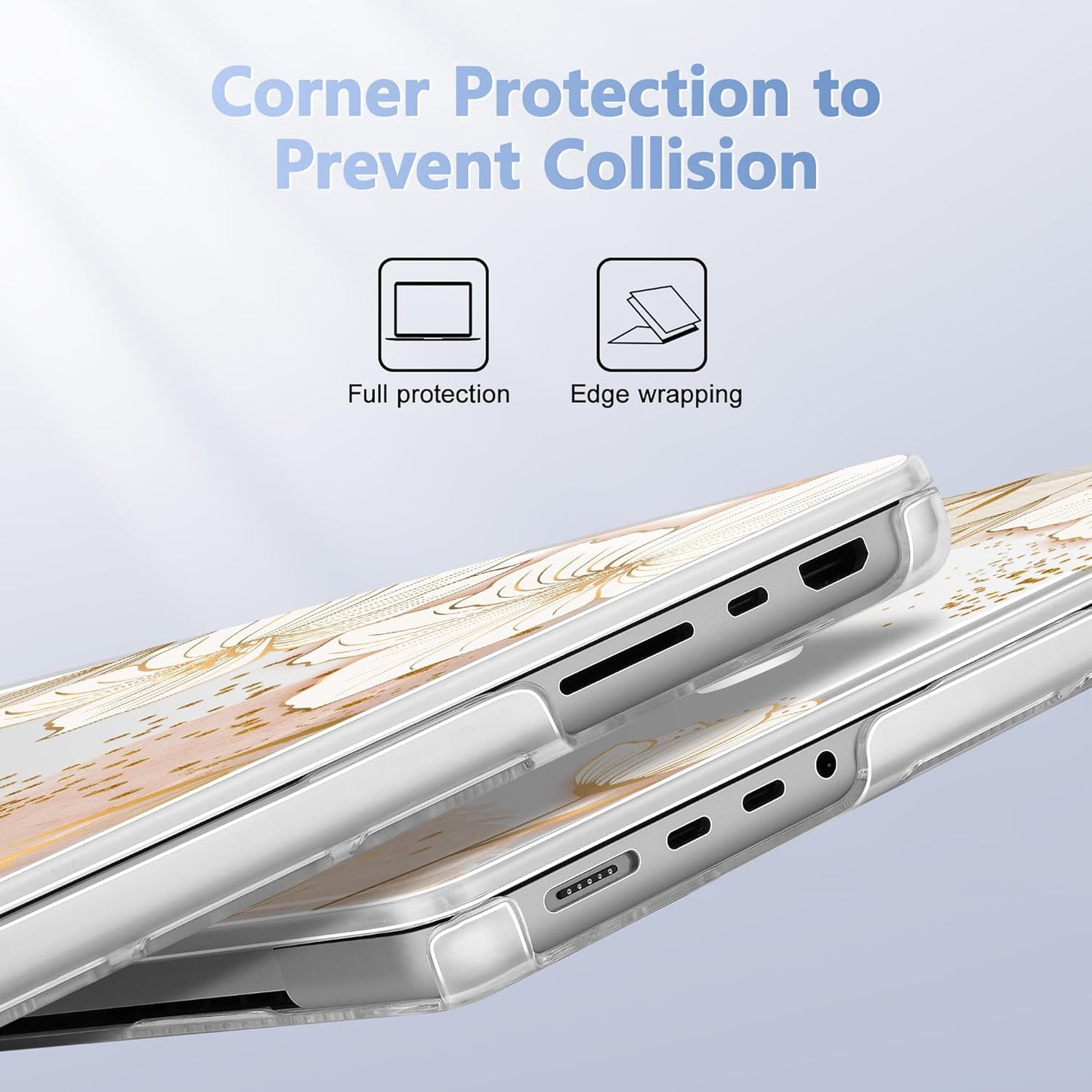 for MacBook Pro 16 inch Case 2021 2022 2023 2024 Release A3186 A3403 M4 A2991 M3 A2780 M2 A2485 M1 Pro/Max, Hard Shell Case with Screen Protector & Keyboard Cover, Floral P295