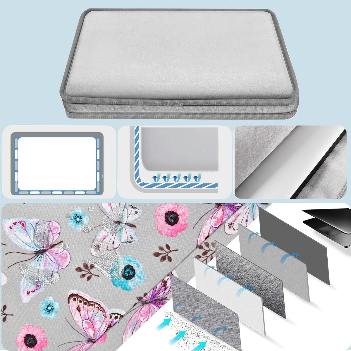 Universal Laptop Shoulder Bag 13-17.3 Inch Shockproof Briefcase with Multi-Pockets & Adjustable Strap for MacBook Pro/Air