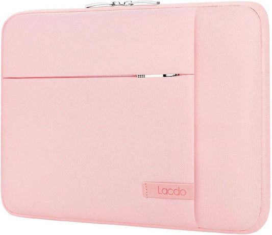 Lacdo Laptop Sleeve Case for 14 inch New MacBook Pro M4/M3/M2/M1 Chips Pro Max A3112 A3401 A3185 A2918 A2992 A2779 2024-2021, 13.8" 13.5" Microsoft Surface Laptop 7th 6 5 4 3 Computer Bag, Pink