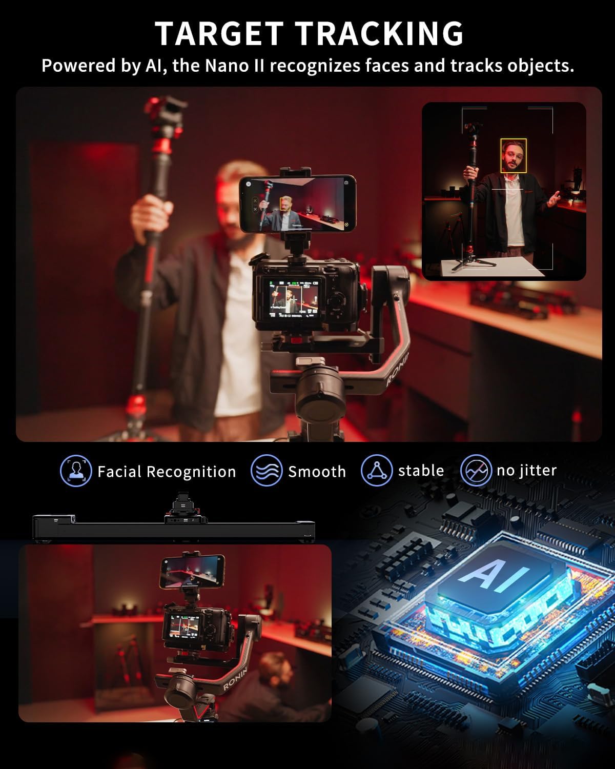 IFOOTAGE Shark Slider Nano II 660,Motorized Camera Slider,Compatible with DJI RS2, RS2Pro, RS3 Pro, RS4, RS4 Pro,Video Stabilizer Rail,Video,Timelapse,Panorama,Stop Motion,Marco,Max.Payload 15.4lbs