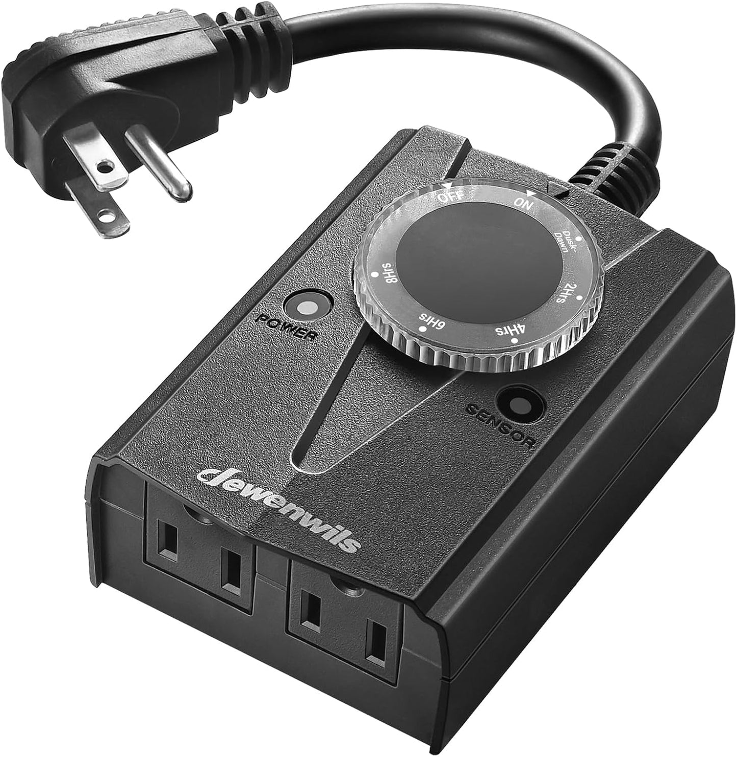 DEWENWILS Outdoor Light Timer Waterproof, Plug in Timer Switch, Electrical Outlets for Decoration Lights, String Lights, 15A 1/2HP UL Listed