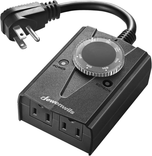 DEWENWILS Outdoor Light Timer Waterproof, Plug in Timer Switch, Electrical Outlets for Decoration Lights, String Lights, 15A 1/2HP UL Listed