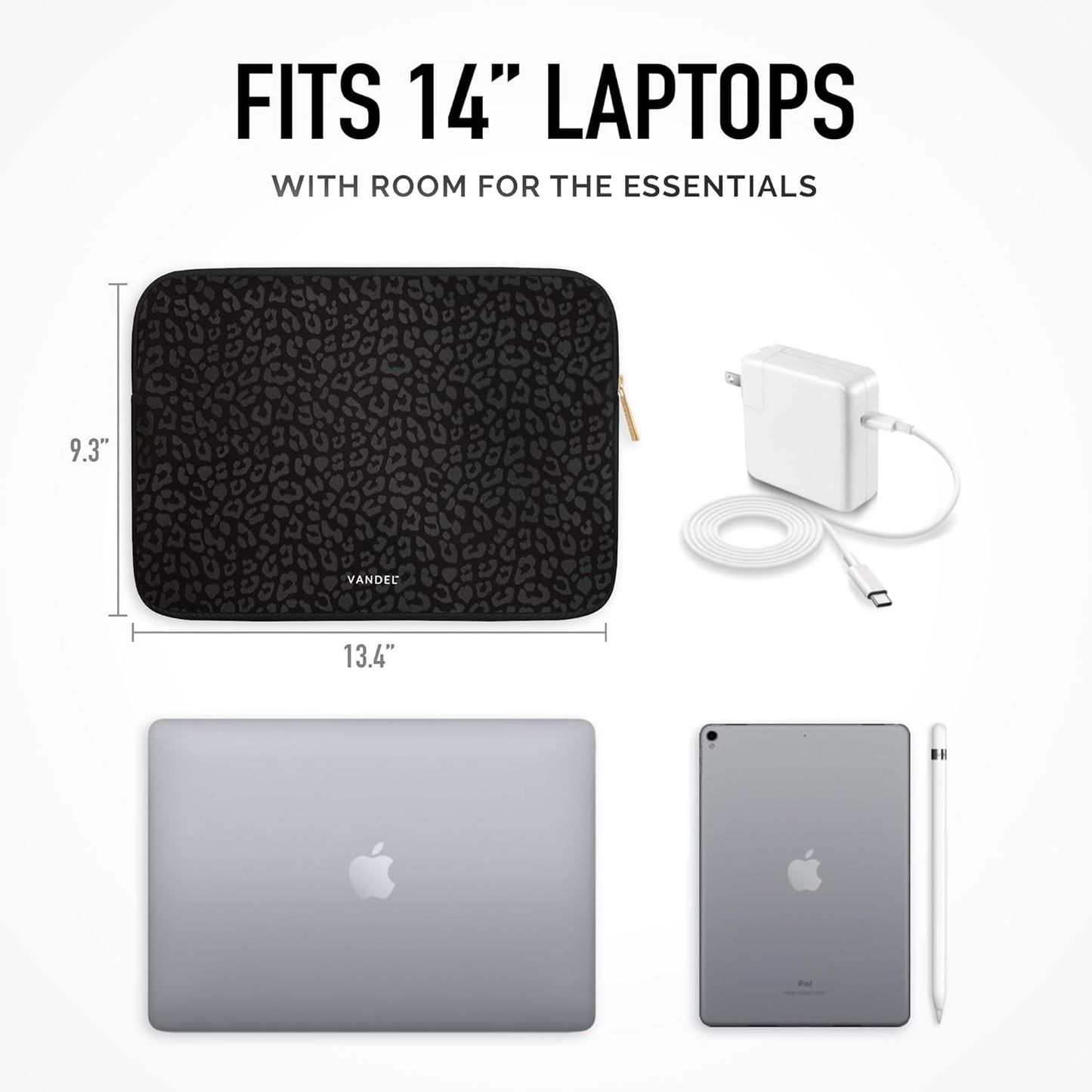 Vandel Slim MacBook Pro 14 inch Laptop Sleeve, Neoprene 14 Inch Apple MacBook Laptop Case Sleeve, Dell, HP Cover, Protective Asus, HP, Dell XPS Case, Computer Cover, Mac M1, M2, M3 Pouch