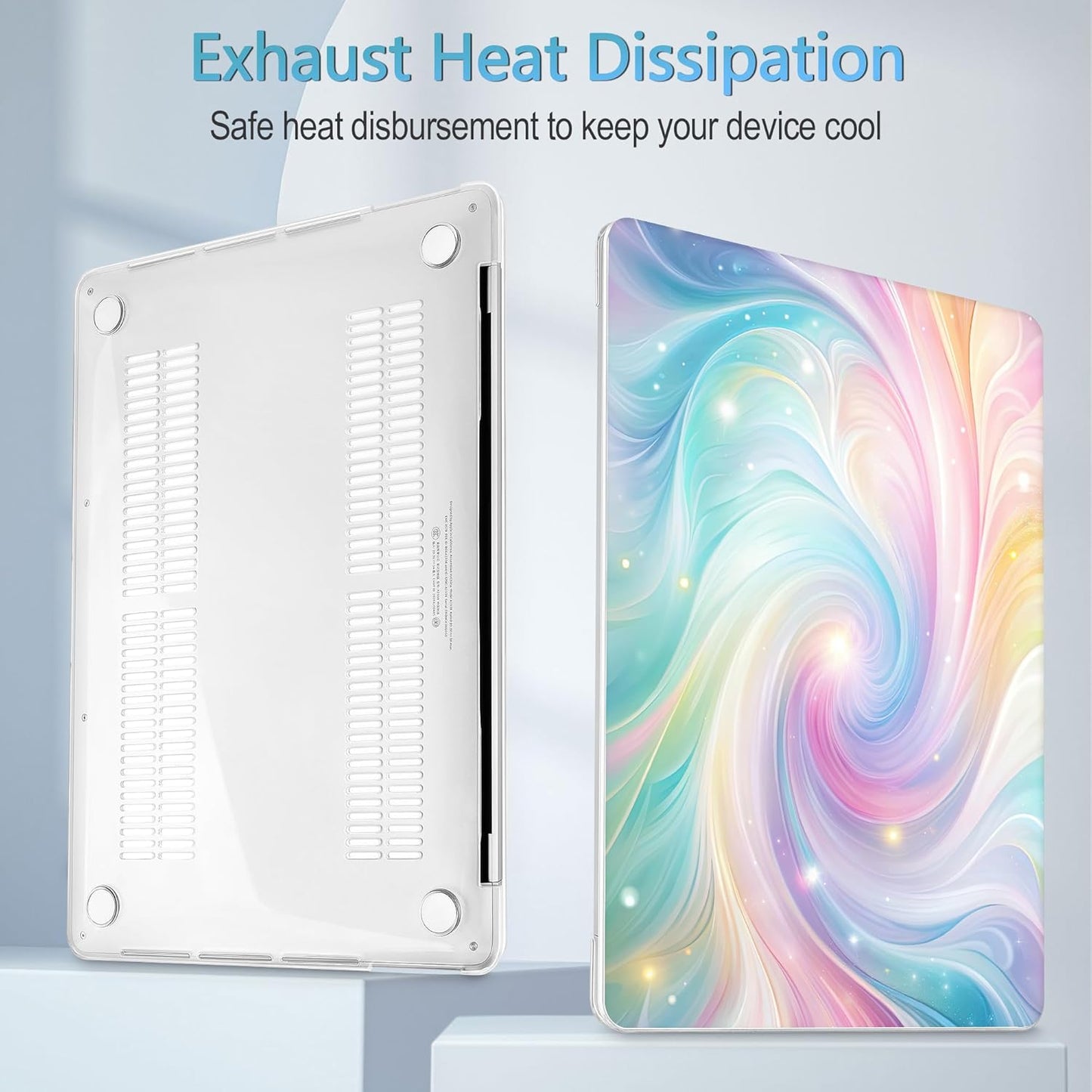 Mektron Case for MacBook Pro 16 Inch A2141 Cover 2019 Release 16" with Liquid Retina Display/Touch ID, Plastic Hard Shell with Keyboard Skin & Screen Protector & Dust Plug, Colors Swirls