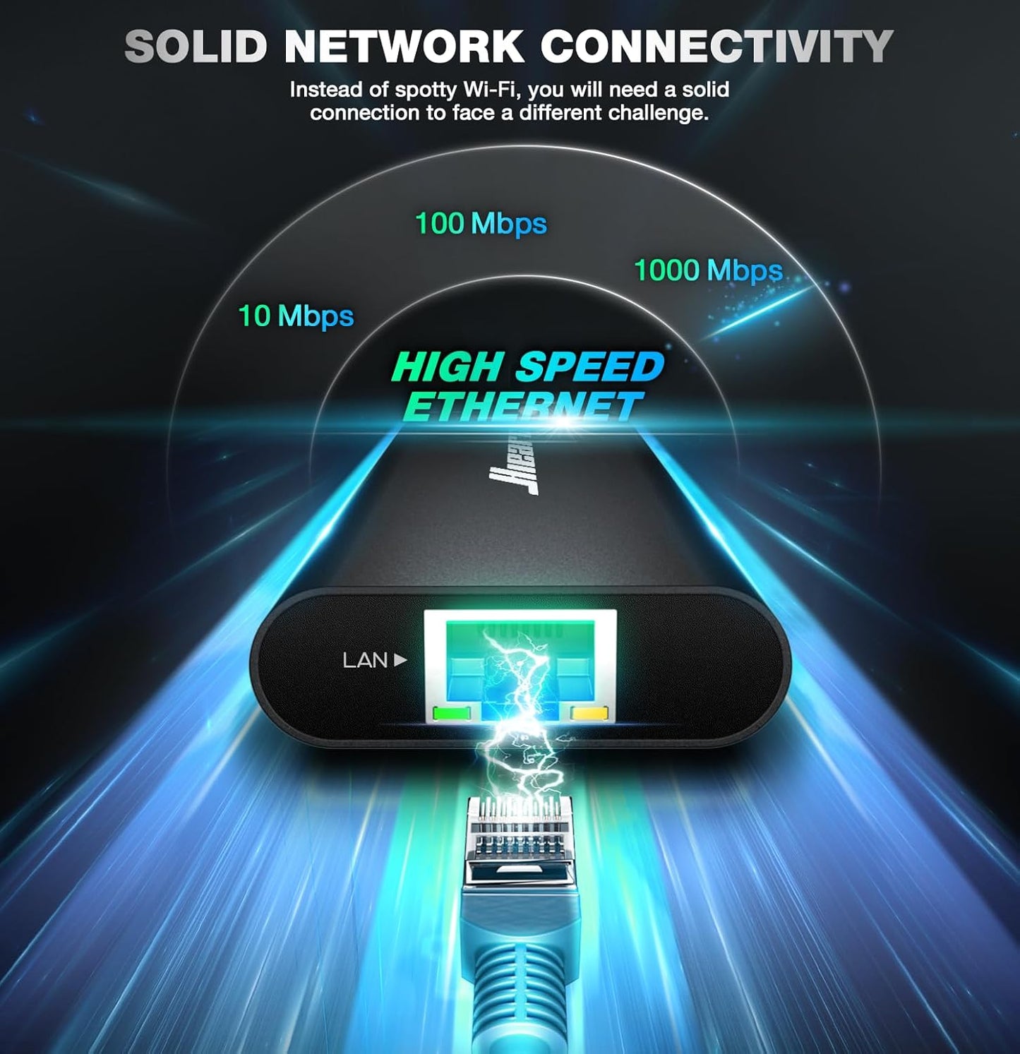 Hiearcool USB C Hub, USBC to 4K@60 Hz HDMI Adapter with 100W PD, 8-in-1 USB-C Dongle Multiport Dock Compatible for MacBook Dell Lenovo HP Laptops-Midnight Black