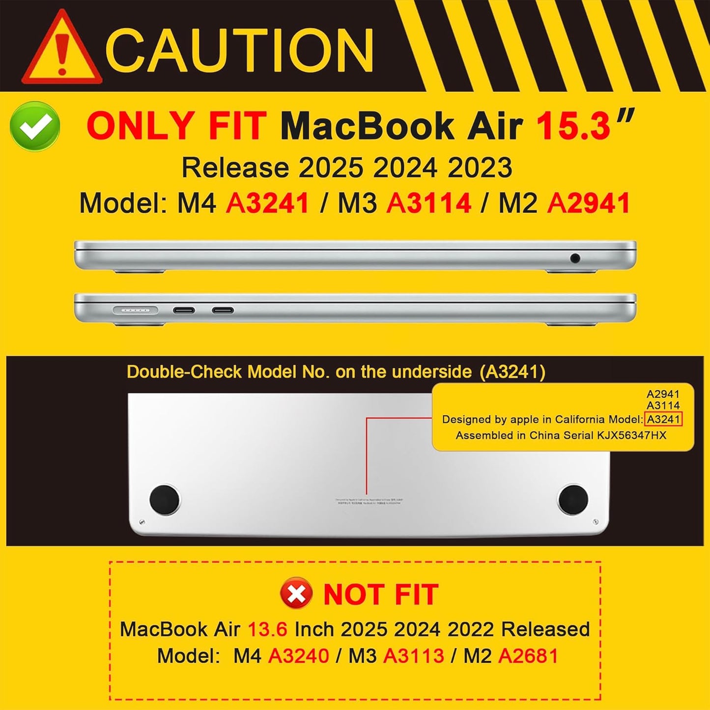 MEEgoodo for M4/M3/M2 MacBook Air 15.3 inch Case 2025 2024 2023, Case Fit Model (A3241/A3114/A2941) for MacBook Air 15 inch, Laptop Hard Shell with Keyboard Cover, Clover