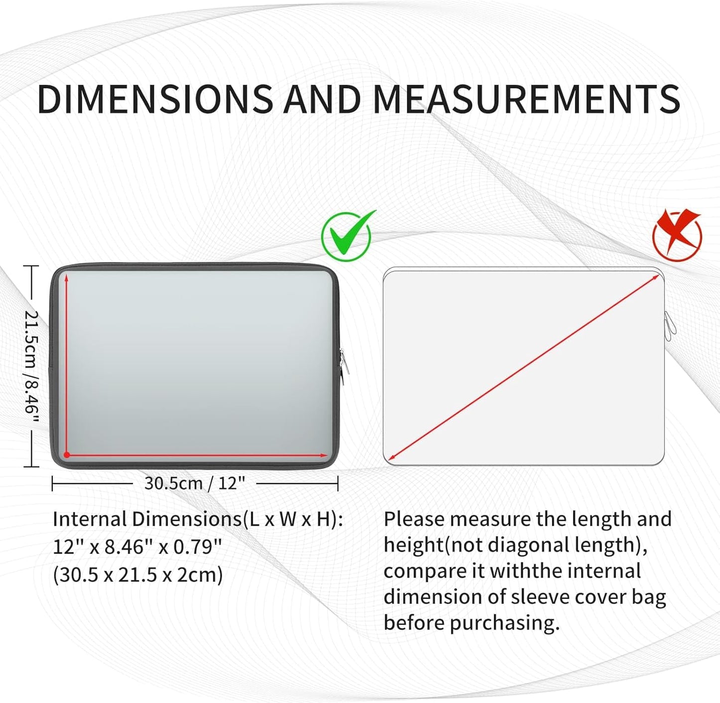 RAINYEAR 11-11.6 Inch Laptop Sleeve Protective Case Soft Lining Carrying Bag Padded Zipper Cover Compatible with 11.6" MacBook Air for 11" Notebook Computer Tablet Chromebook (Gray, Upgraded Version)