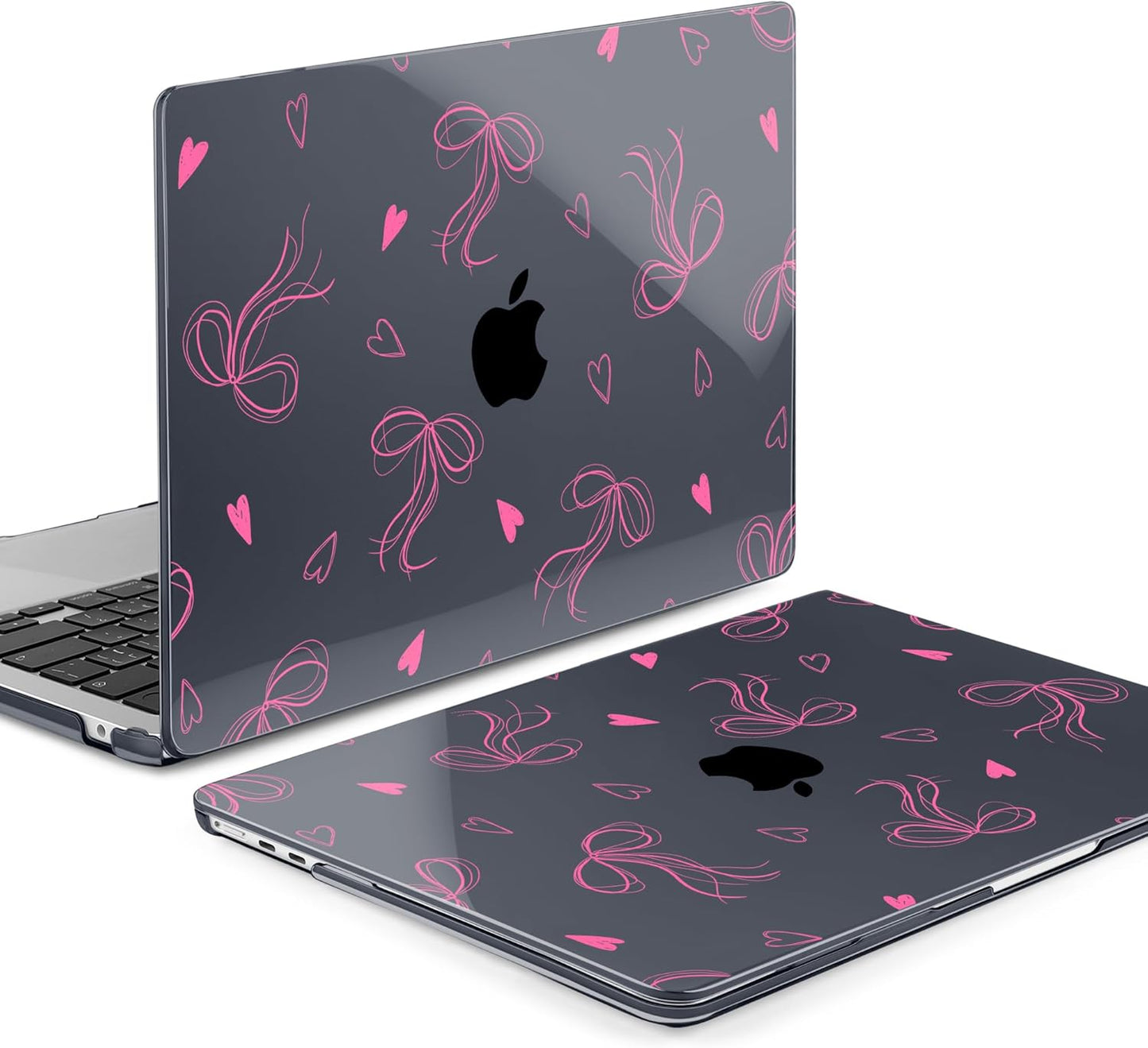 MEEgoodo for M4/M3/M2 MacBook Air 15.3 inch Case 2025 2024 2023, Case Fit Model (A3241/A3114/A2941) for MacBook Air 15 inch, Laptop Hard Shell with Keyboard Cover, Ribbons Bow