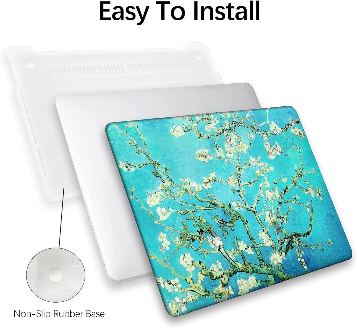 Compatible with MacBook Pro 13 inch Art Case Skin, 2022, 2021, 2020-2016 Release A2289/A2251/A2338 M1 Flower Durable Hard Shell with Keyboard Cover & Screen Protector (Almond Blossom by Van Gogh)
