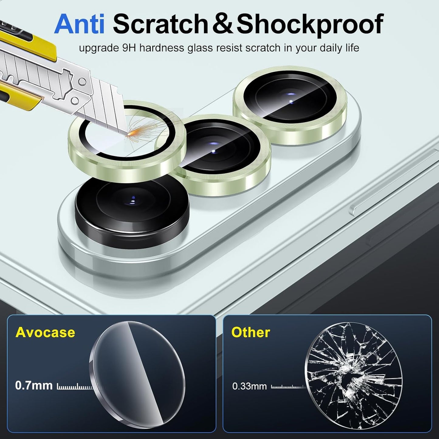 for Samsung Galaxy Z Fold 7 Camera Lens Protector, Individual Metal Ring Tempered Glass Lens Cover, [Strong Adsorption] Scratch Resistant Ultra-Thin HD Clear Lens Cover, 1 Set-Green