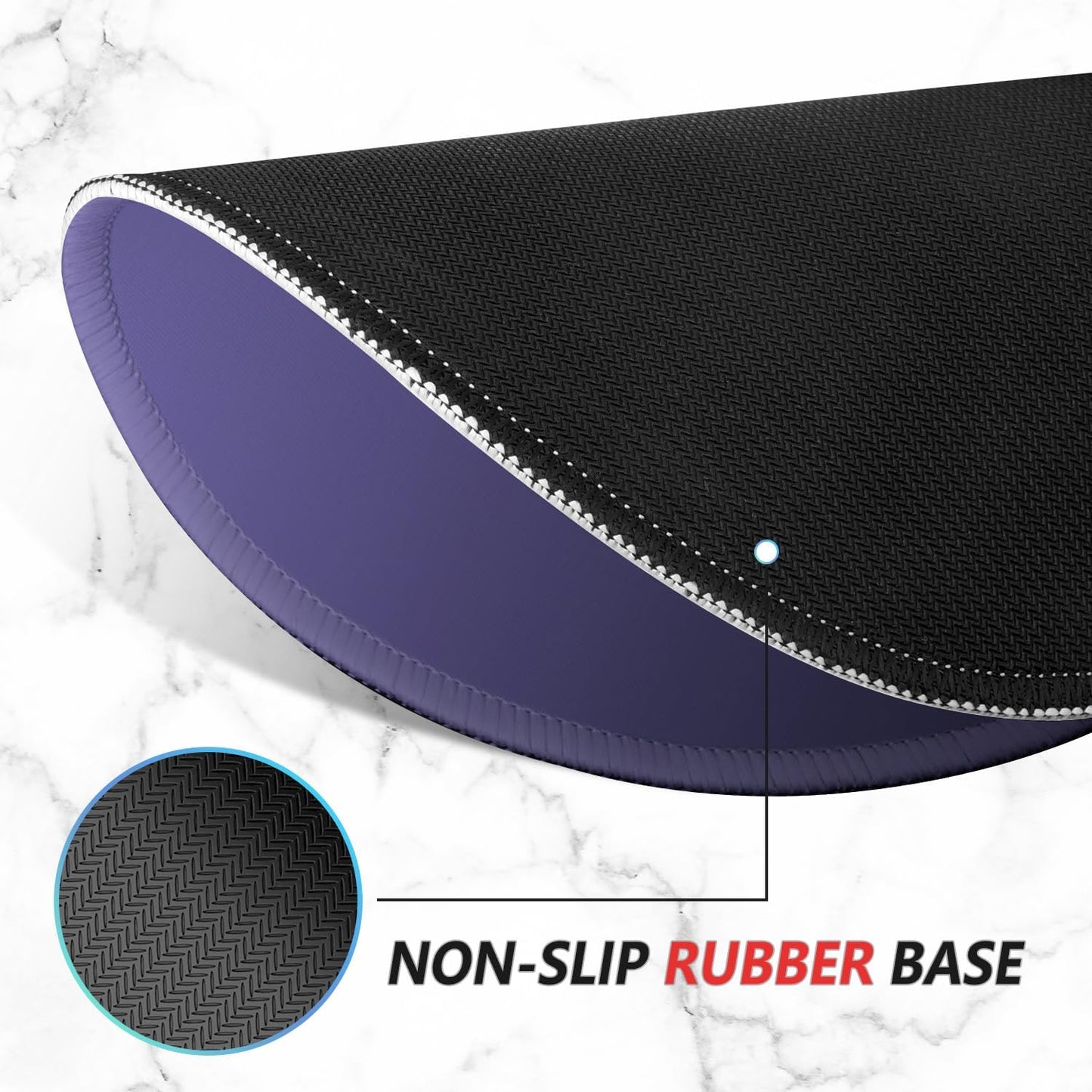 ITNRSIIET Mouse Pad Non-Slip Rubber Base Smooth Surface Stitched Edges Waterproof Durable Compatible with All Mice for Office & Gaming, Desk Accessory, Diameter 8.7 inch, Violet Gradient