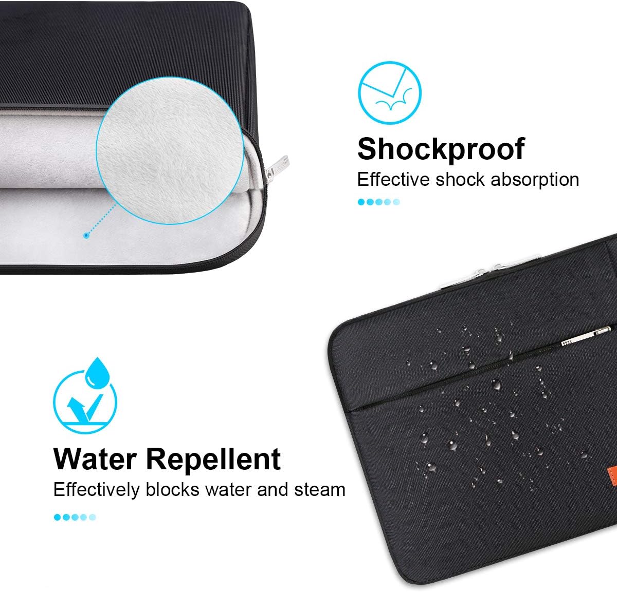 Lacdo Laptop Sleeve Case for 14 inch New MacBook Pro M4/M3/M2/M1 Chips Pro Max A3112 A3401 A3185 A2918 A2992 A2779 2024-2021, 13.8" 13.5" Microsoft Surface Laptop 7th 6 5 4 3 Computer Bag, Black