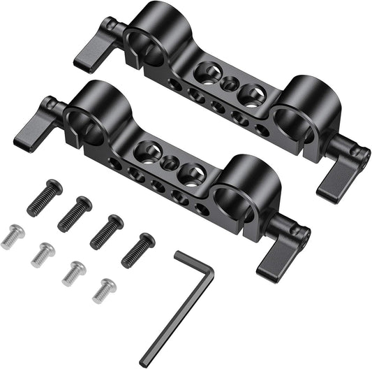 SmallRig Super Lightweight 15mm Railblock, Rod Clamp with 1/4"-20 Thread for Sony for Canon and Other 15mm DSLR Camera Rig Shoulder Support Rail System, Pack of 2-2061