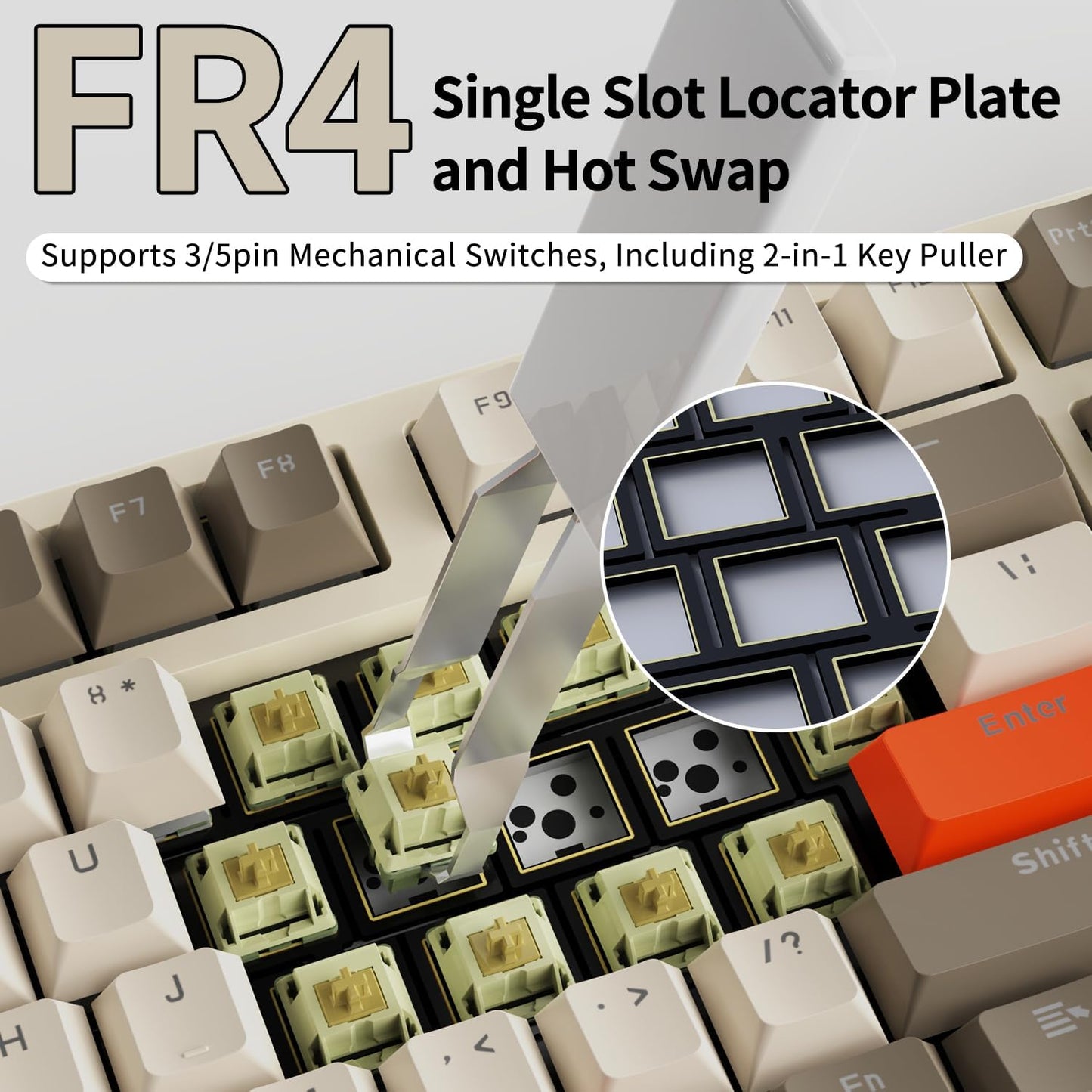 DAIDAI×AJAZZ AK35I V3 Full Size Hot Swap Mechanical Gaming Keyboard with Screen & Knob 2.4G/BT/USB-C Gasket Keyboard FR4 Plate 8000mAh Battery South Facing LED RGB (Avocado Axis)