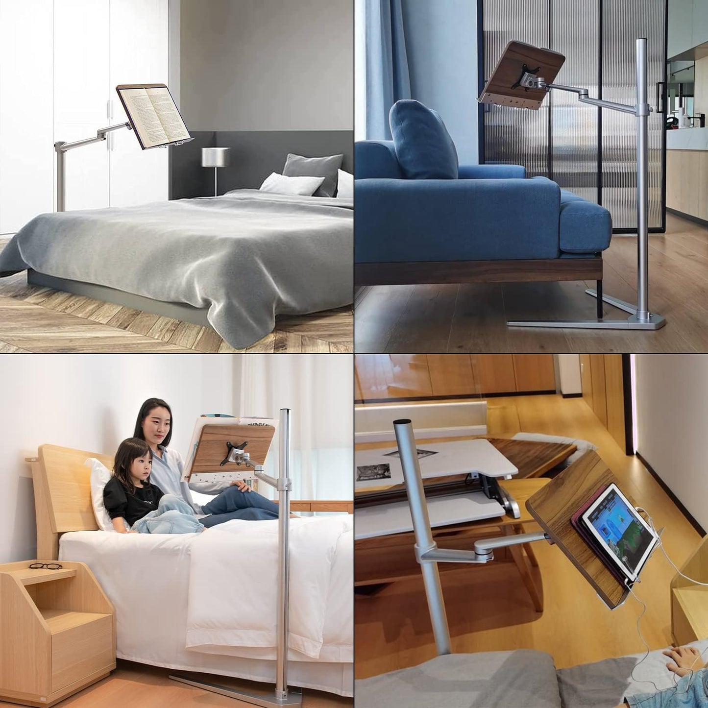 Book Stand for Reading, Floor Stand/Holder for Laptop,Tablet,Phone,Compatible with MacBook,iPad Notebook