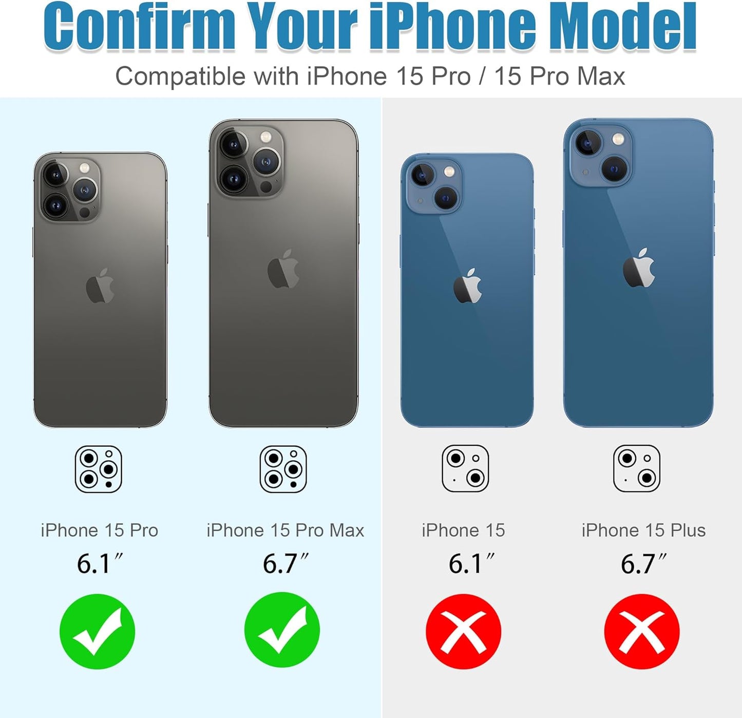 AGVEE 3+3 6 Pack for iPhone 15 Pro/Pro Max, Bling Diamond & Glitter Metal Ring 9H Tempered HD Glass Camera Protector Cover Film, Gold