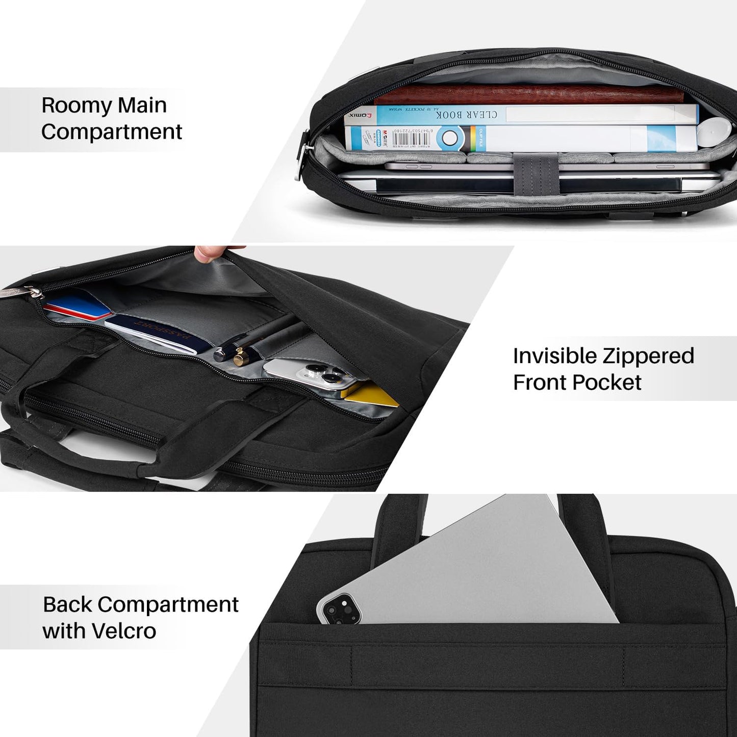 Laptop Shoulder Bag 15.6 16 17.3 Inch for Men Women,Waterproof Computer Carrying Case Messenger Bag Briefcase Work