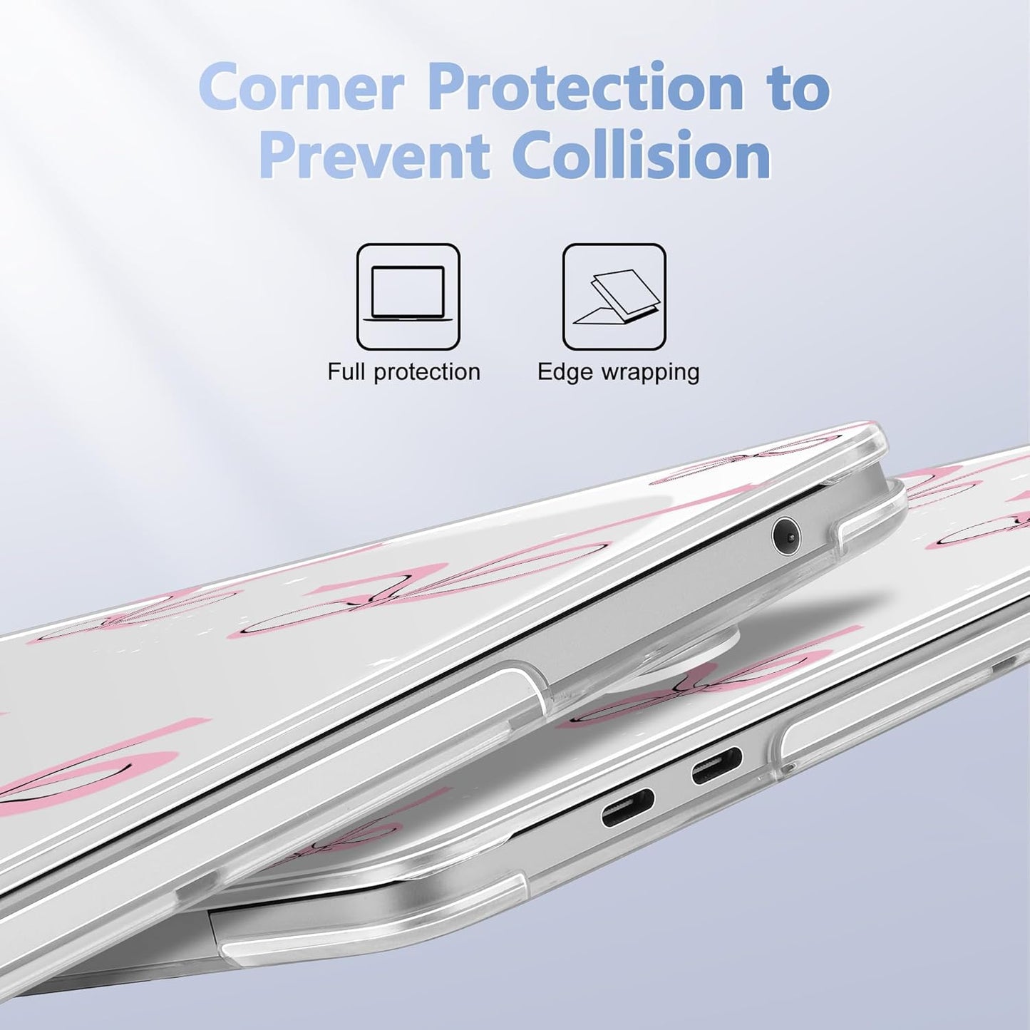 May Chen for MacBook Pro 13 inch Case 2022 2021 2020 Release A2338 M2 M1 A2289 A2251, Plastic Crystal Hard Shell Case Cover for MacBook Pro 13 inch Touch Bar Fits Touch ID, Star Bows