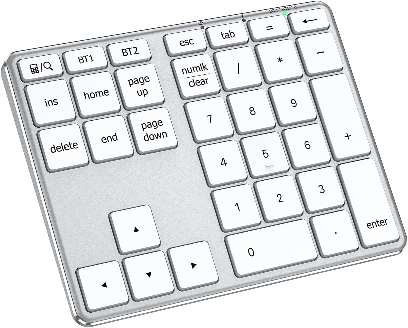 iClever KP10 Bluetooth Number Pad, Dual Device Connection, 34 Keys Ultra-Slim for Mac/Windows/iPad, USB-C Rechargeable, Quiet Keys, Excel Accounting Numpad with Long Battery Life
