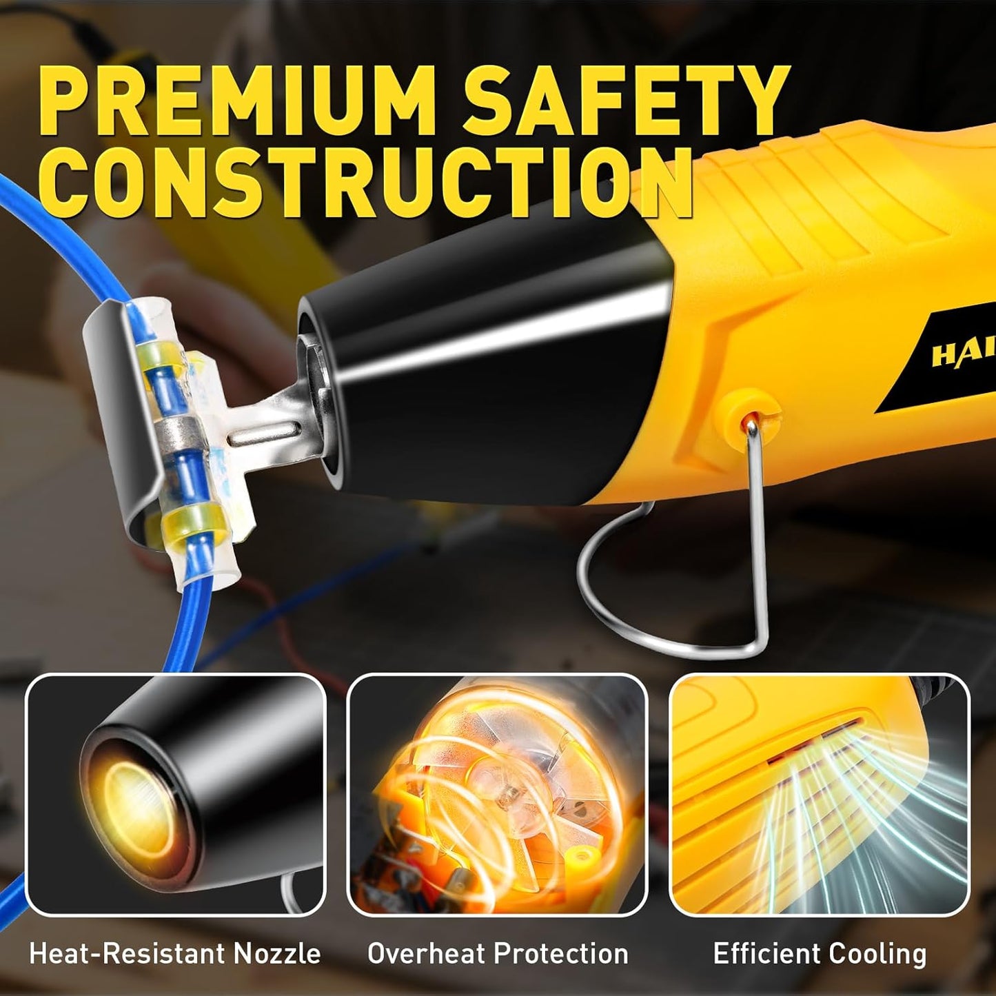 haisstronica 340 PCS Solder Seal Wire Connectors with Heat Gun Kit - Solder Sticks Wire Terminals Waterproof Electrical Connectors for Automotive, Marine, Wiring Repair