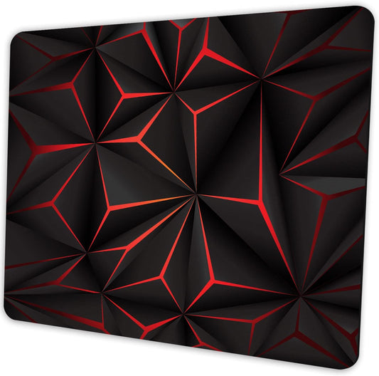 Abstract Art Mouse Pad with Personalized Red Design Computer Laptop Non-Slip Rubber Mousepad 9.5x7.9 Inch