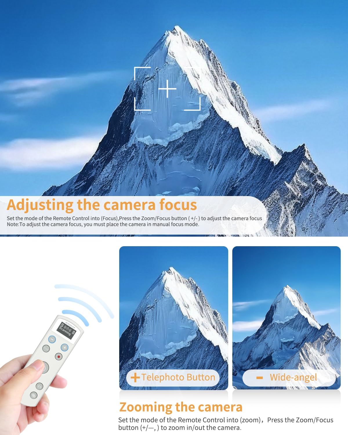 for Sony Camera Wireless Remote Control - Aodelan Rechargeable Shutter Release with OLED Screen for ZV-E10, FX3, a6100, a6400, a6600, a7 III, a7R III, DSC-RX100 VII, ZV-1; Replace Sony RMT-P1BT(White)