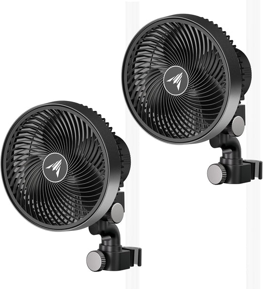 AC Infinity CLOUDRAY S6 2-Pack, Grow Tent Clip Fan 6” with Redesigned Long-Life EC Motor, Custom 10 Dynamic Wind Speeds and 10-Level Oscillation, for Hydroponics Circulation Cooling, 2-Count