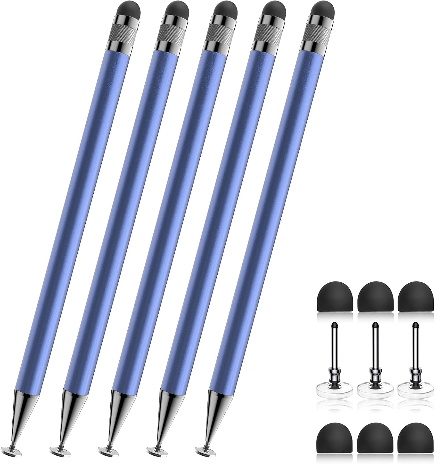 Bopomofo Stylus (5 Pcs),2-in-1 Stylus Pen for Touchscreen, High Precision and Sensitivity, Suitable for iPhone/ipad/Android Tablets, Compatible with All Touch Screens,Blue