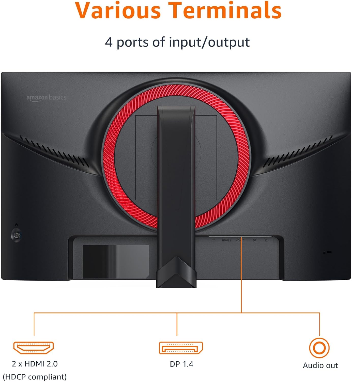 Amazon Basics 24 inch Gaming Monitor, FHD 1080P, 165Hz, VESA Compatible, Adaptive sync, 1ms Response, Black