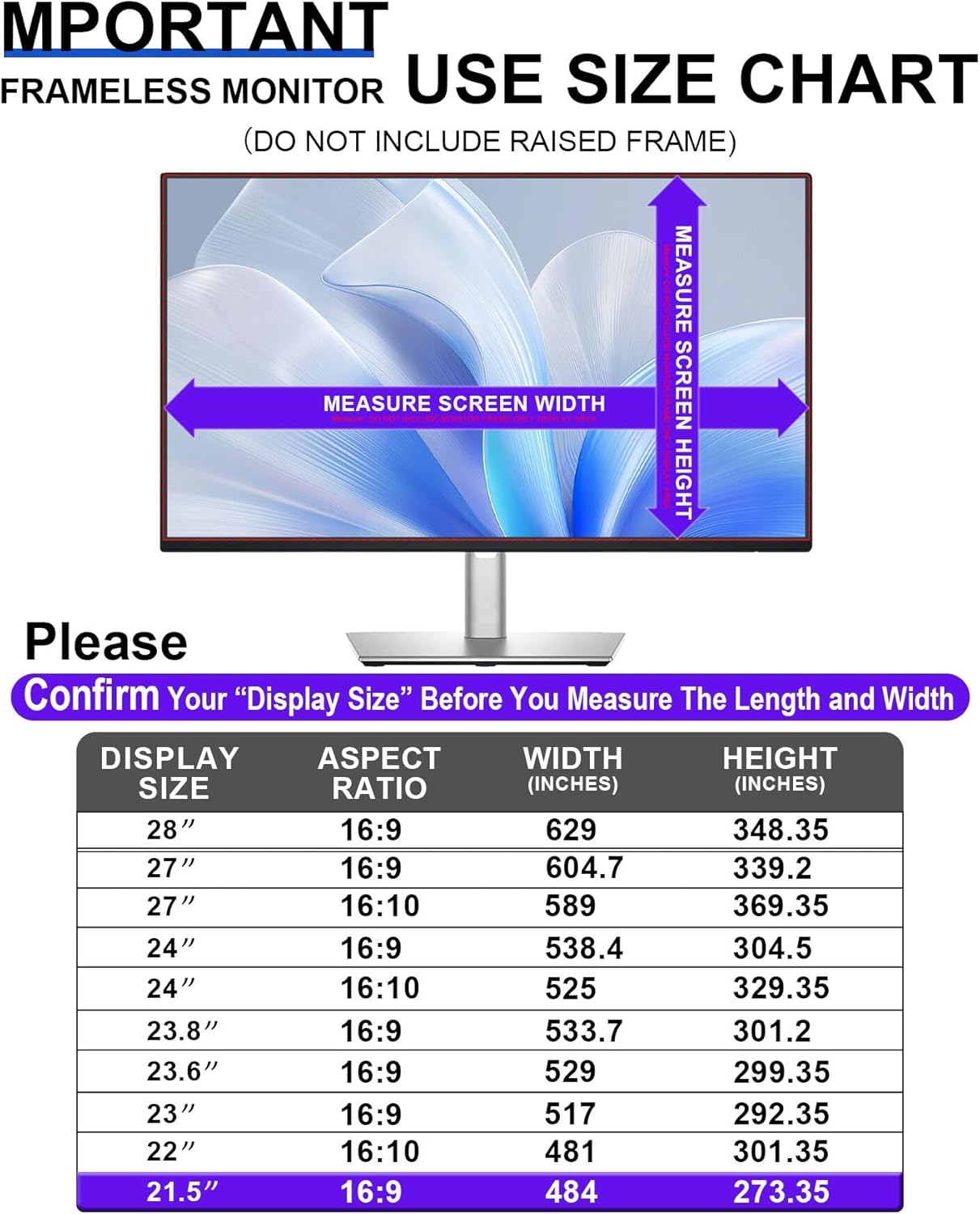 FILMEXT [2 Pack 21.5 Inch Computer Privacy Screen Filter for 16:9 All-in-One Desktop/Frameless Monitor- Removable Blue Light UV Blocking Privacy Shield for Thin Bezel Computer