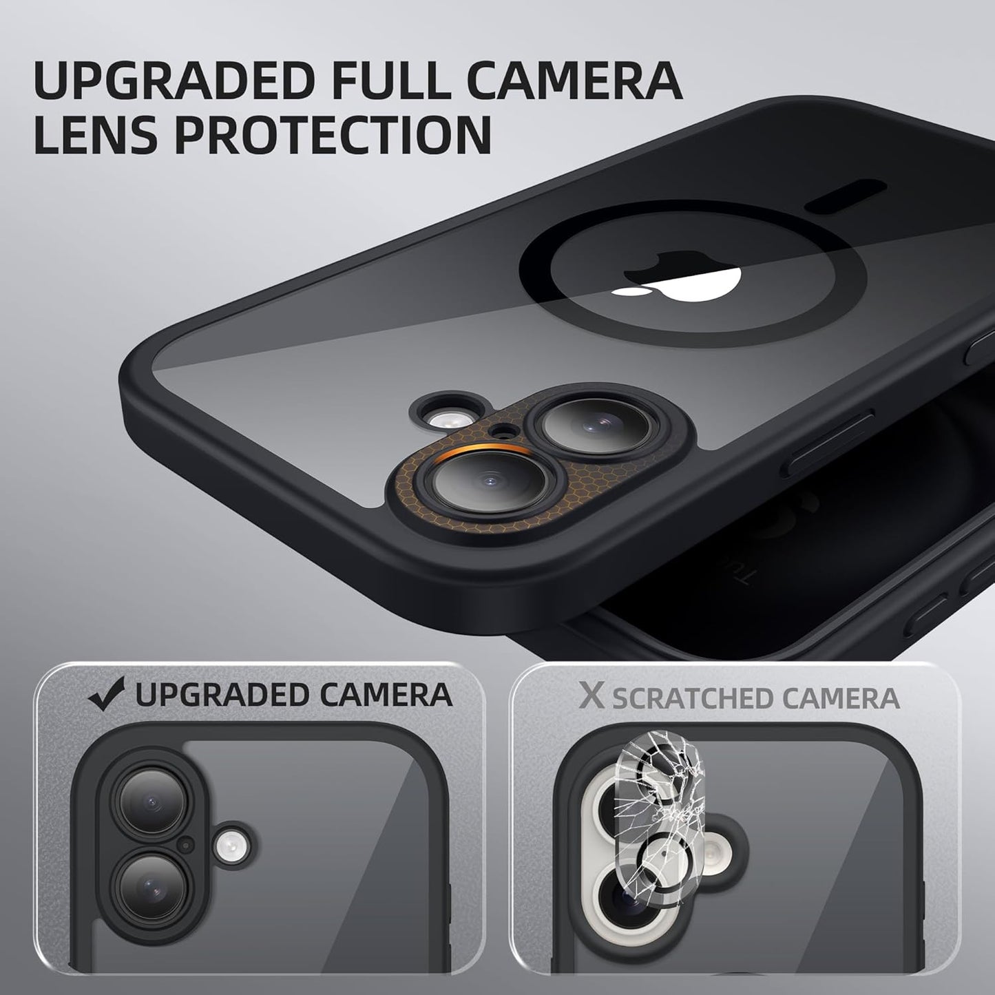 BERFY Magnetic for iPhone 16 Plus Case, Compatible with MagSafe, Built-in Privacy Screen Protector and Upgraded Camera Protection, Anti-Spy Full Body Shockproof Phone Case for 16 Plus 6.7", Black