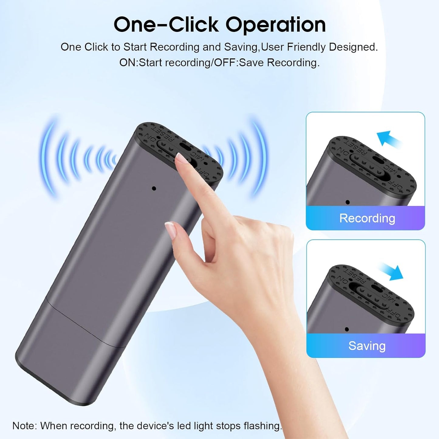 64GB Voice Recorder Digital Voice Activated Recorder USB Recording Device with Noise Reduction Rechargeable 750Hrs Small Pocket Audio Recording Devices for Lectures, Interview, Meeting, Class