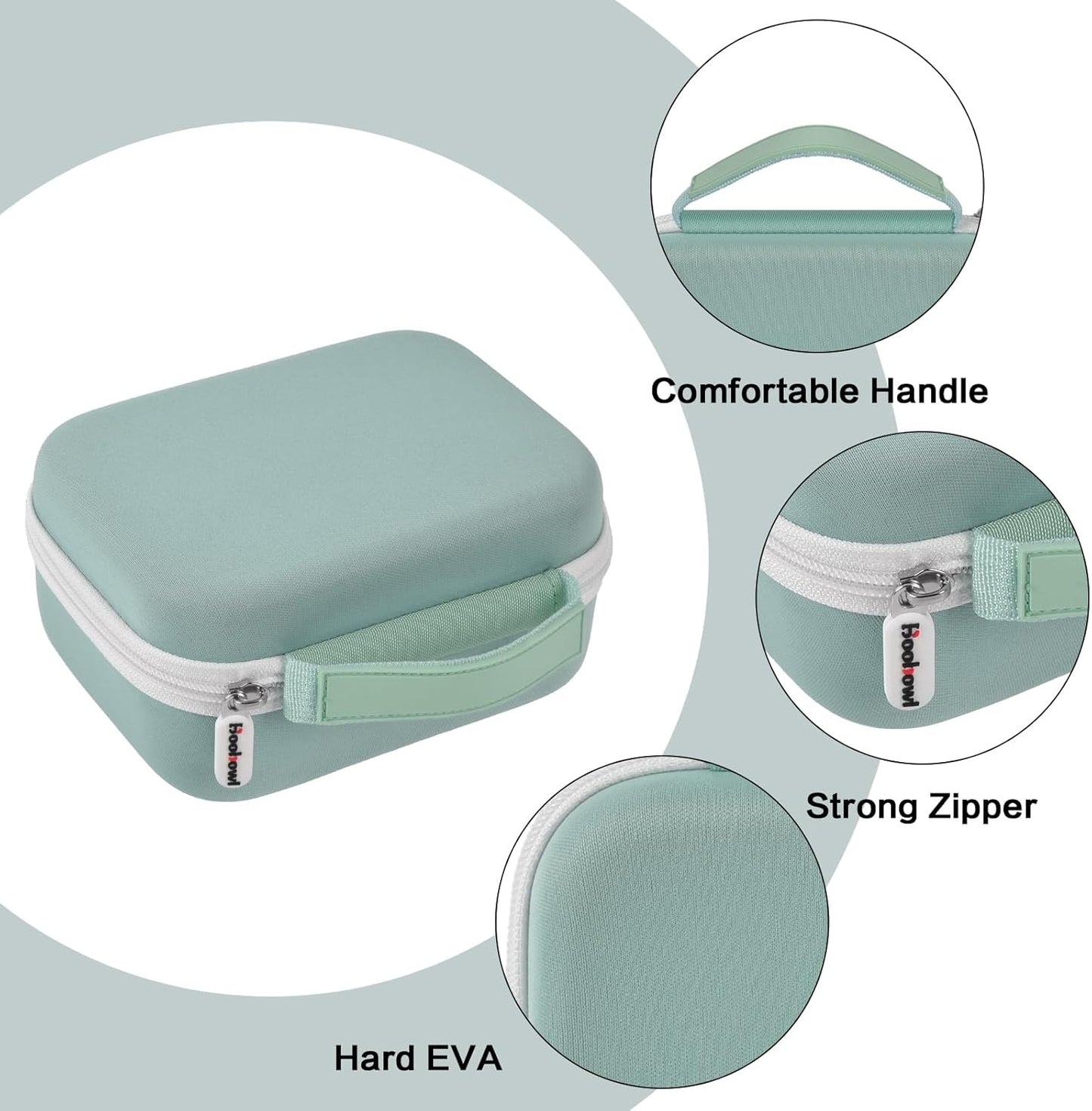 Case Compatible with Phomemo M110 Label Maker - Portable Mini Bluetooth Thermal Label Maker Carrying Storage Bag for Printer Labels, USB Cable and Accessories Black (Box Only)-Green