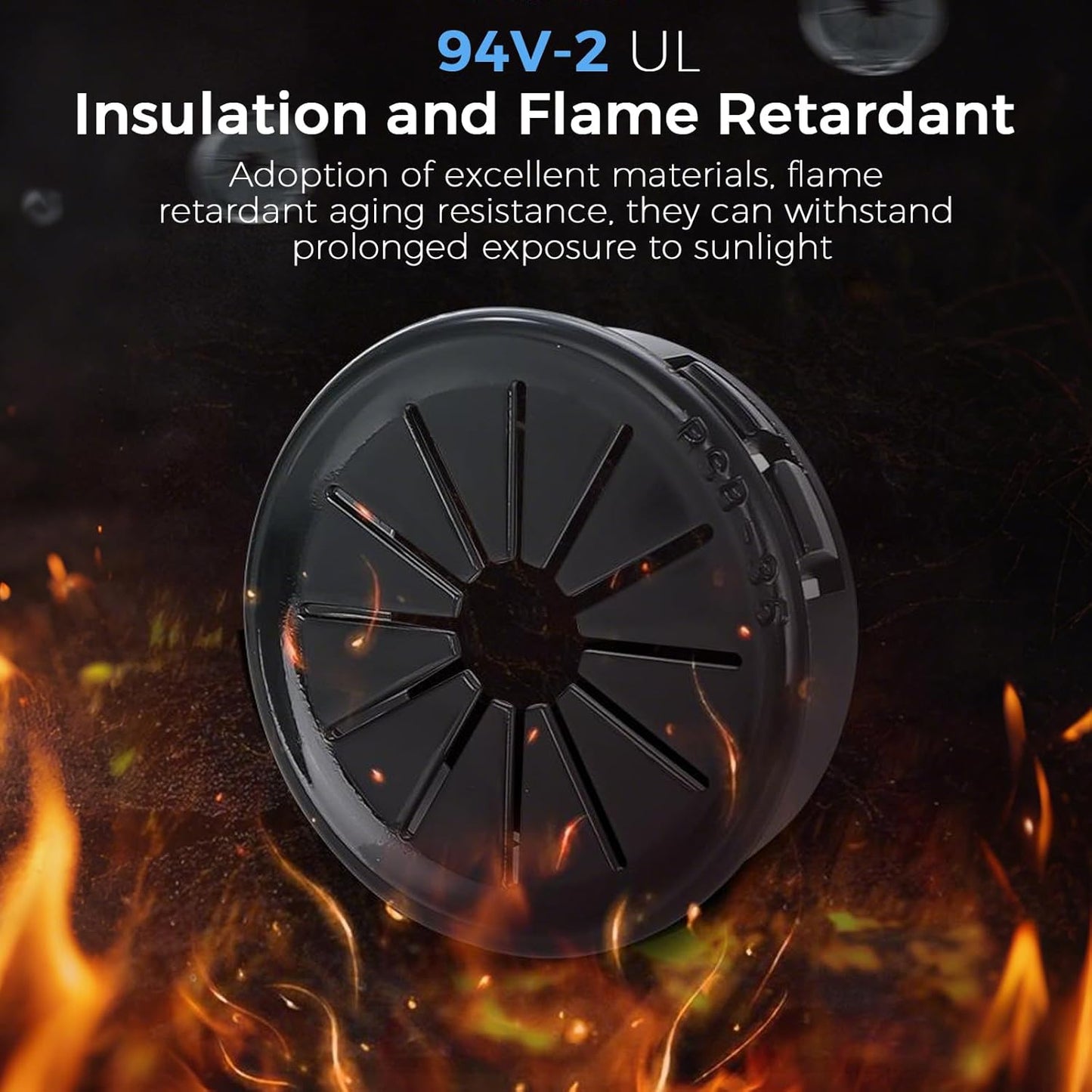 4 Pcs Cable Grommet, Snap Bushing 4" (100 mm) Mounting Diameter, Flexible Petal-Shaped Buckle Round Nylon Desk Grommet for Wires Through Countertop Cord Organizer and Protection, Black