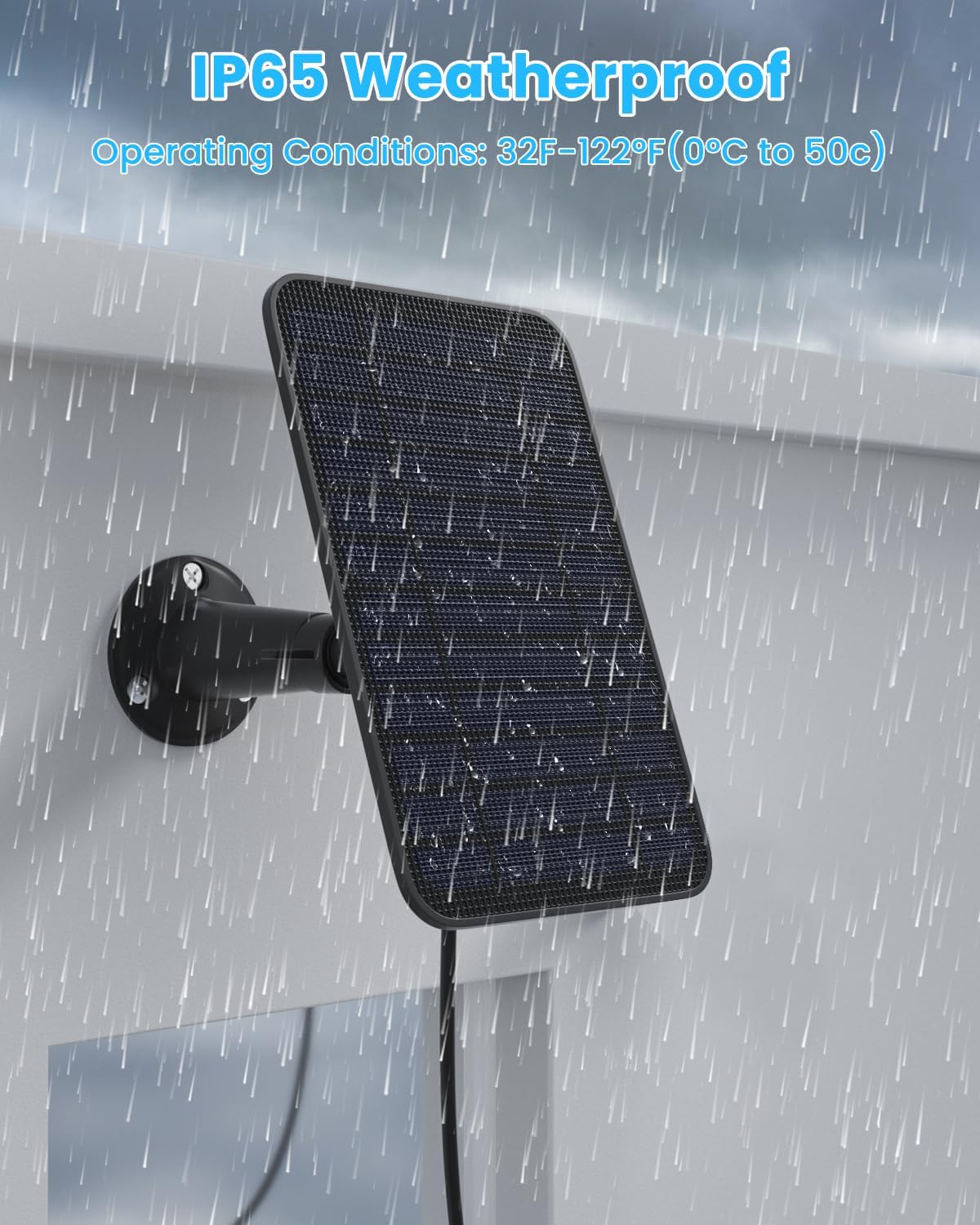 5W Solar Panel for Blink Camera Outdoor, Solar Panel Charger Compatible with Blink Outdoor 4 (4th Gen) Camera, Solar Panel w/Battery for Blink Camera, 9.8ft Cable Rubber Plug IP65 Waterproof, 2 Pack