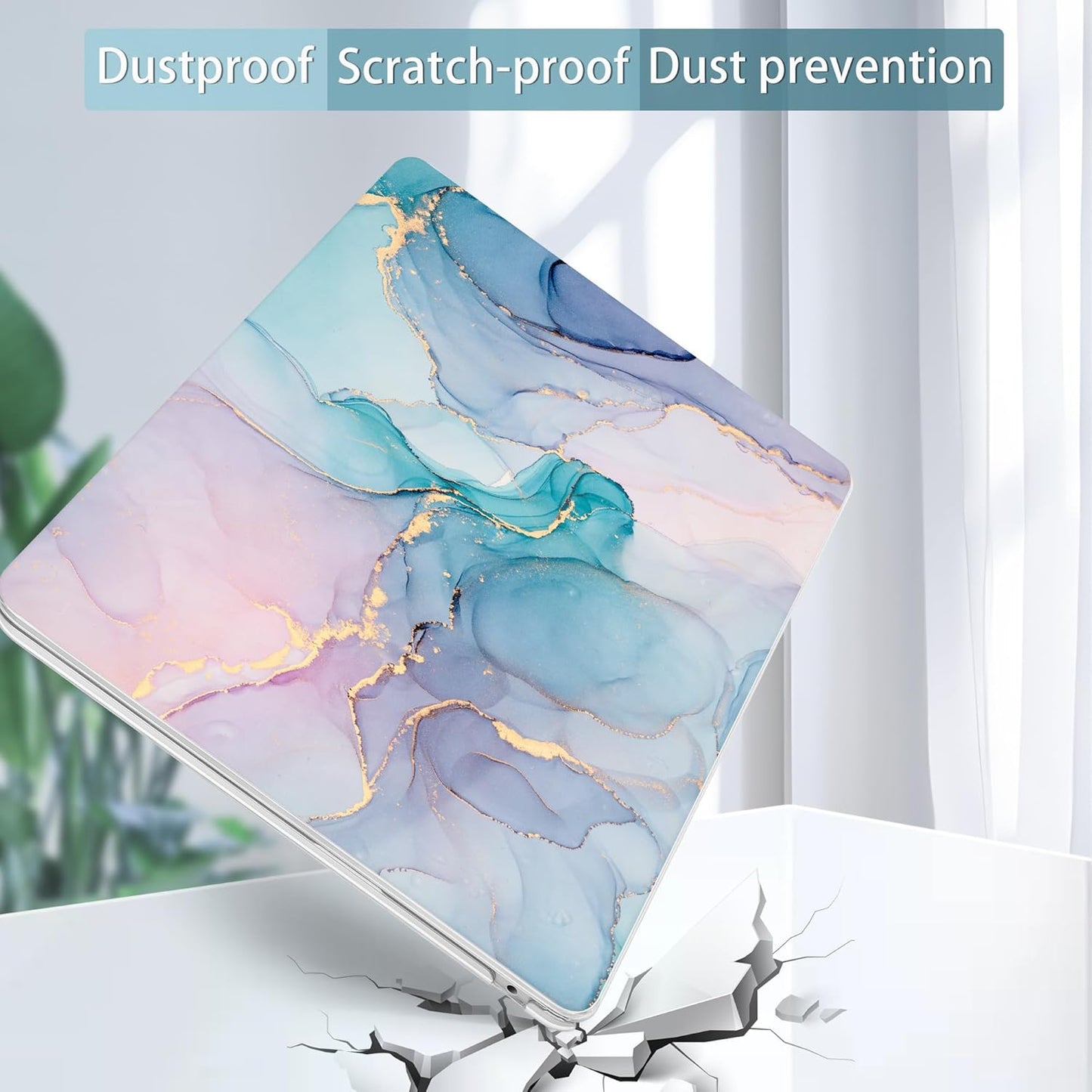 May Chen for MacBook Air 13.6 inch Case A3240 M4 A3113 M3 A2681 M2 with Retina Dispaly, 2025 2024 2023 2022 Release, Plastic Hard Shell Case with Screen Protector & Keyboard Cover, Gentle Marble