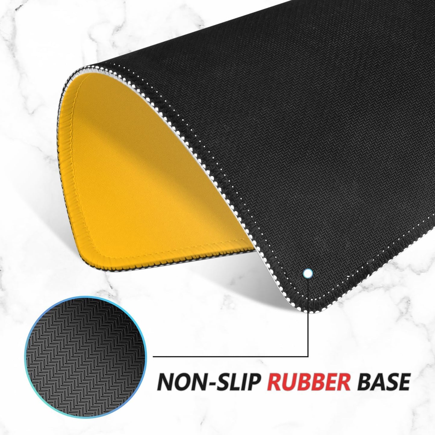 ITNRSIIET Mouse Pad Non-Slip Rubber Base Smooth Surface Stitched Edges Waterproof Durable Compatible with All Mice for Office & Gaming, Desk Accessory, 10.2x8.3x0.12 inch, Yellow Gradient