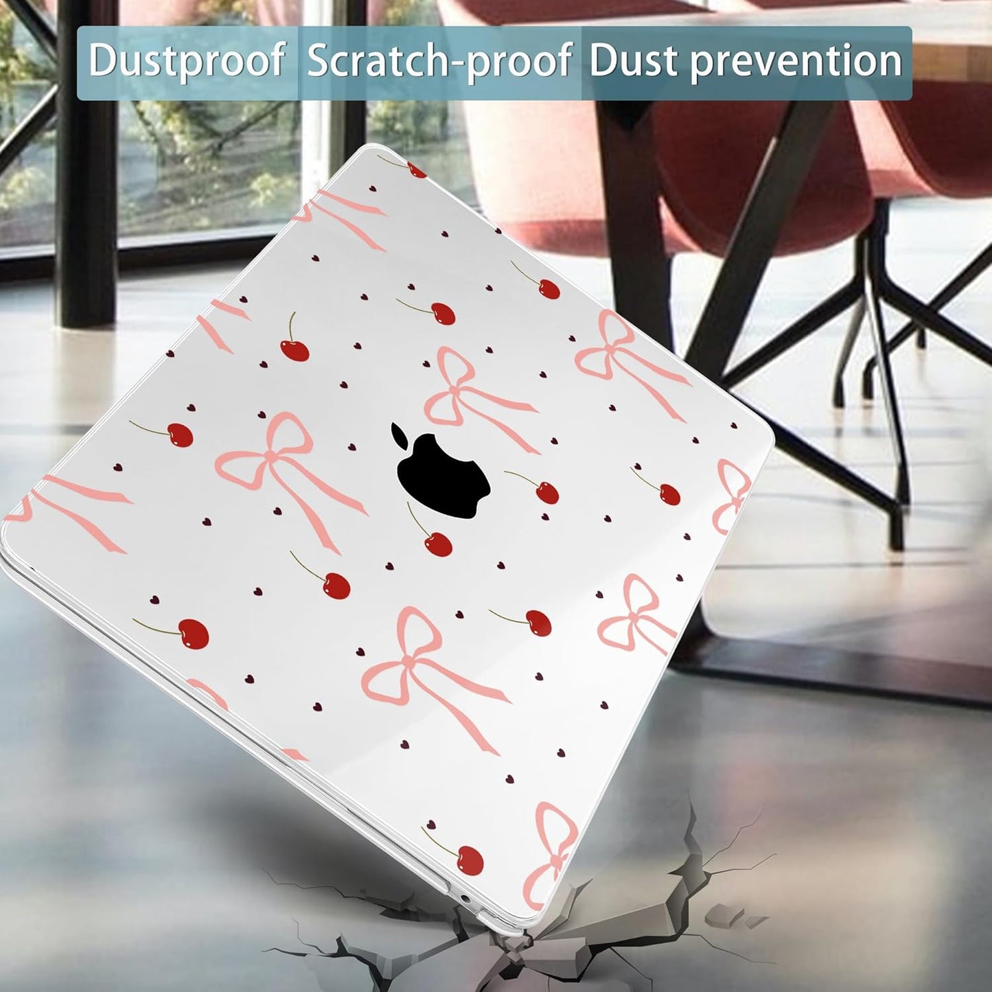 Mektron for 2025 M4 MacBook Air 13.6 Inch A3240 Case Fits 2023 A2681 M2 2024 A3113 M3 Chip with Liquid Retina Display Touch ID, Printed Plastic Hard Shell Cover for MacBook Air 13.6", Pink Bows-hearts