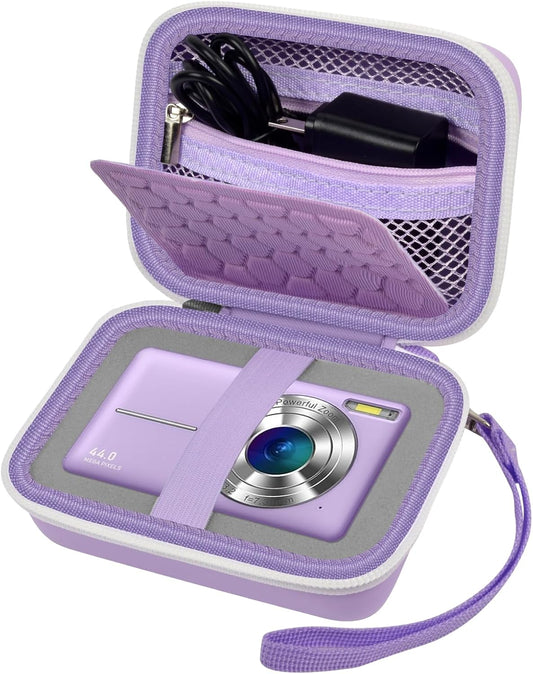 Carrying & Protective Case for Digital Camera, AbergBest 21 Mega Pixels 2.7" LCD Rechargeable HD/Kodak Pixpro/Canon PowerShot ELPH 180/190 / Sony DSCW800 / DSCW830 Cameras for Travel - Purple