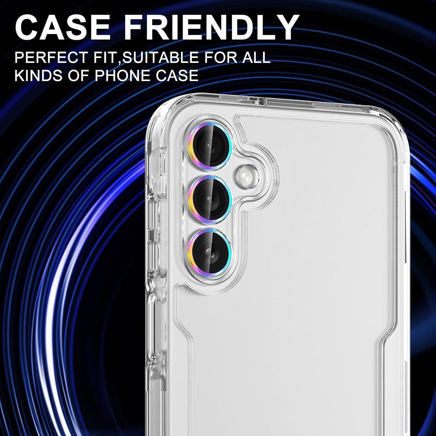 for Samsung Galaxy A16 Camera Lens Protector, Individual Metal Ring Tempered Glass Lens Cover, [Strong Adsorption] Scratch Resistant Ultra-Thin HD Clear Lens Cover, 1 Set-Colorful