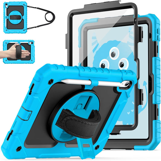Cantis Case for iPad (A16) 11th Generation 11 inch 2025, iPad 10th Generation 10.9 inch 2022 with Screen Protector/ 360 Degree Rotating Stand/Shoulder Strap/Pencil Holder, Blue