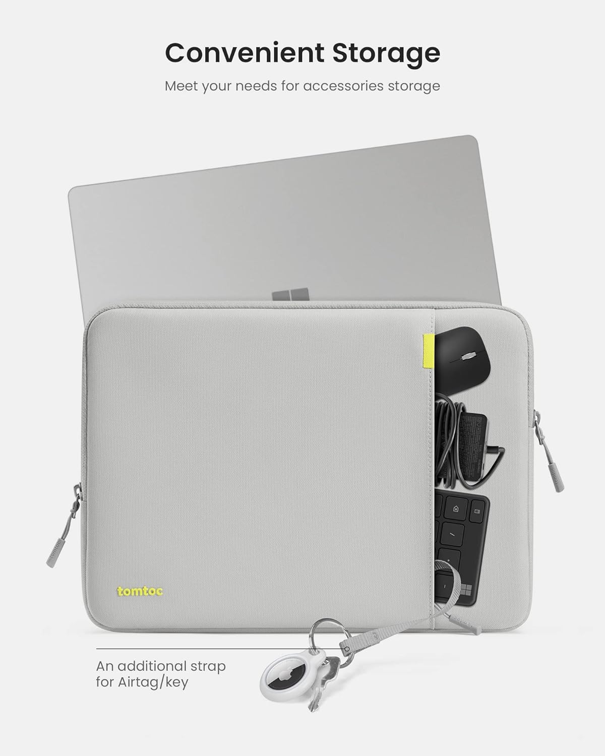 tomtoc 360° Protective Laptop Sleeve for 12-inch New Surface Pro, Copilot+PC 2025, 12.3-13 Inch Surface Pro 11/10/9/8/X/ 7+/7/6/5/4 with Keyboard, Shockproof Water-Resistant Notebook Laptop Case Bag