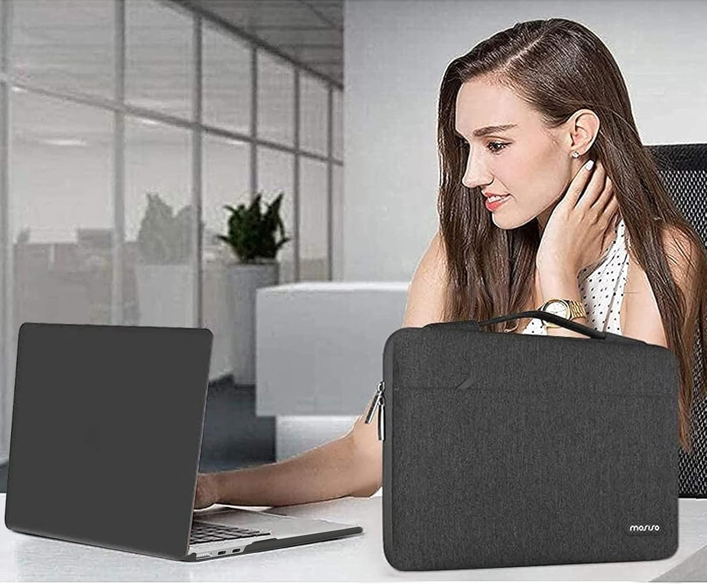 MOSISO Compatible with MacBook Air 13 inch Case 2025 2024 2023 2022 M4 A3240 M3 A3113 M2 A2681, Hard Shell&Sleeve Bag&Keyboard Skin&Webcam Cover&Screen Film for MacBook Air 13.6 inch, Slate Gray